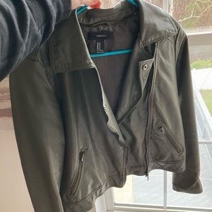 Forever 24 Green Leather Jacket